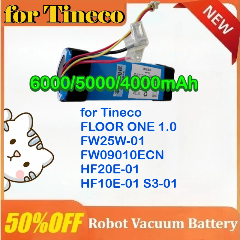 

FW25M-01 Battery for Tineco FLOOR ONE 1.0 FW25W-01 FW09010ECN HF20E-01 HF10E-01 S3-01 Vacuum Cleaner Battery 6000/5000/4000mAh