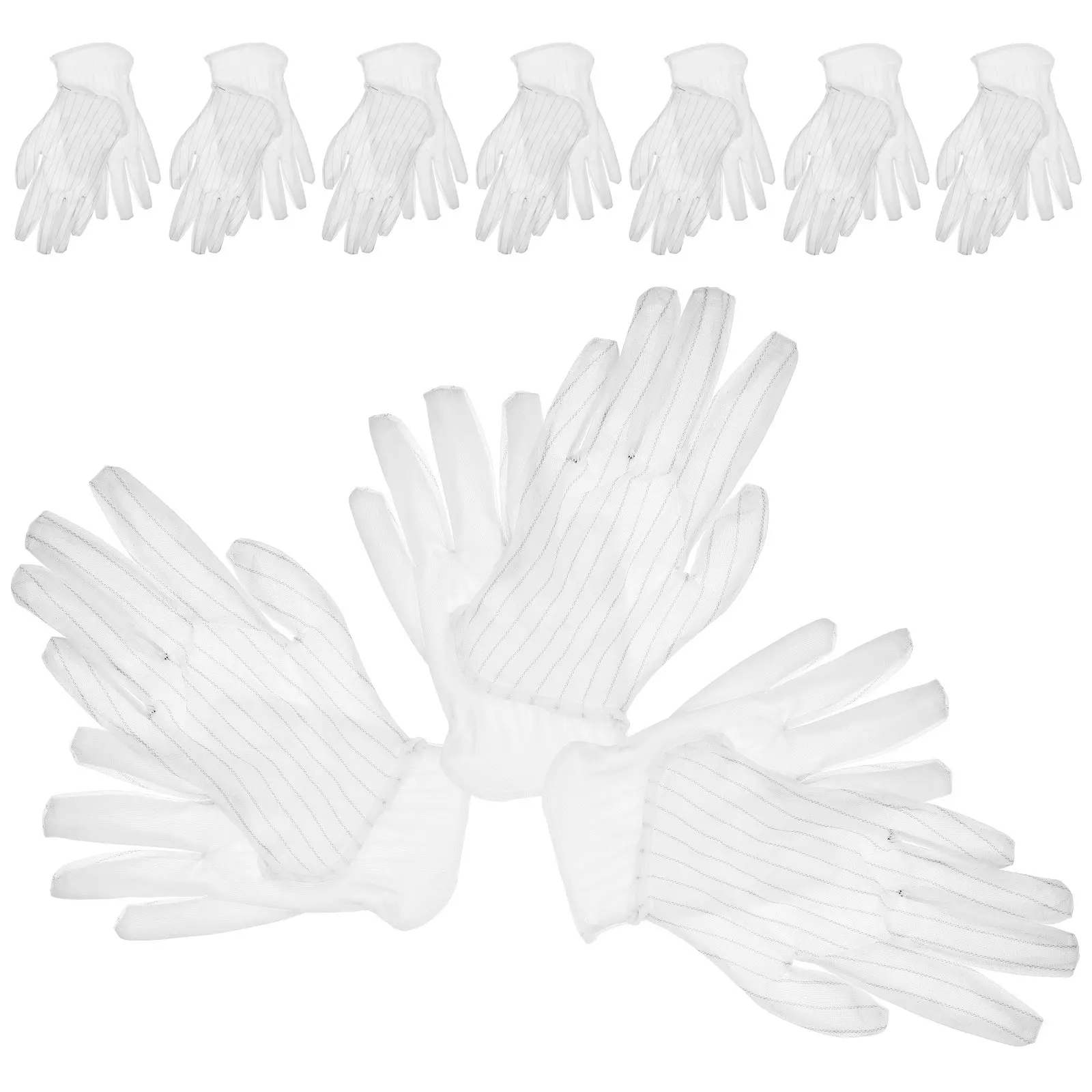 

10Pairs Anti-Static Breathable Dust-Free Cloth Gloves Comfortable Non-Odor Wear-Resistant Protective Gloves for Jewelry