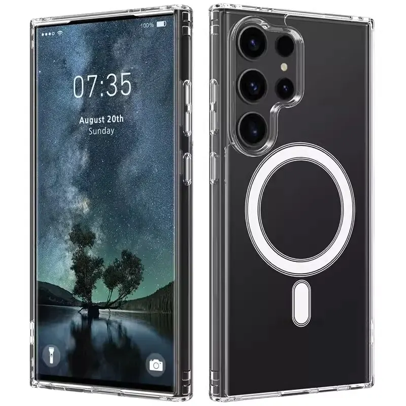 

Чехол для телефона Original Magsafe Magnetic Samsung Galaxy S24+ S21 Fe S22 Plus S23 Ultra Plus с беспроводной зарядкой, противоударный C Cas