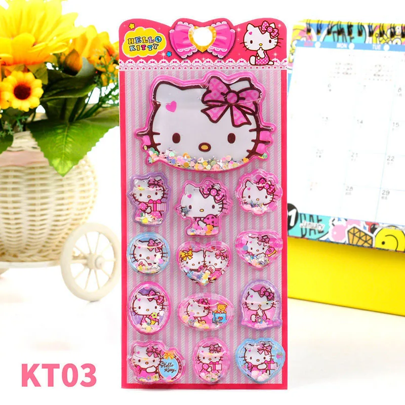 New Sanrio Three-Dimensional Stickers Hellokittys Anime Series Diy Mobile Phone Notebook Decoration Stickers Kindergarten Prizes