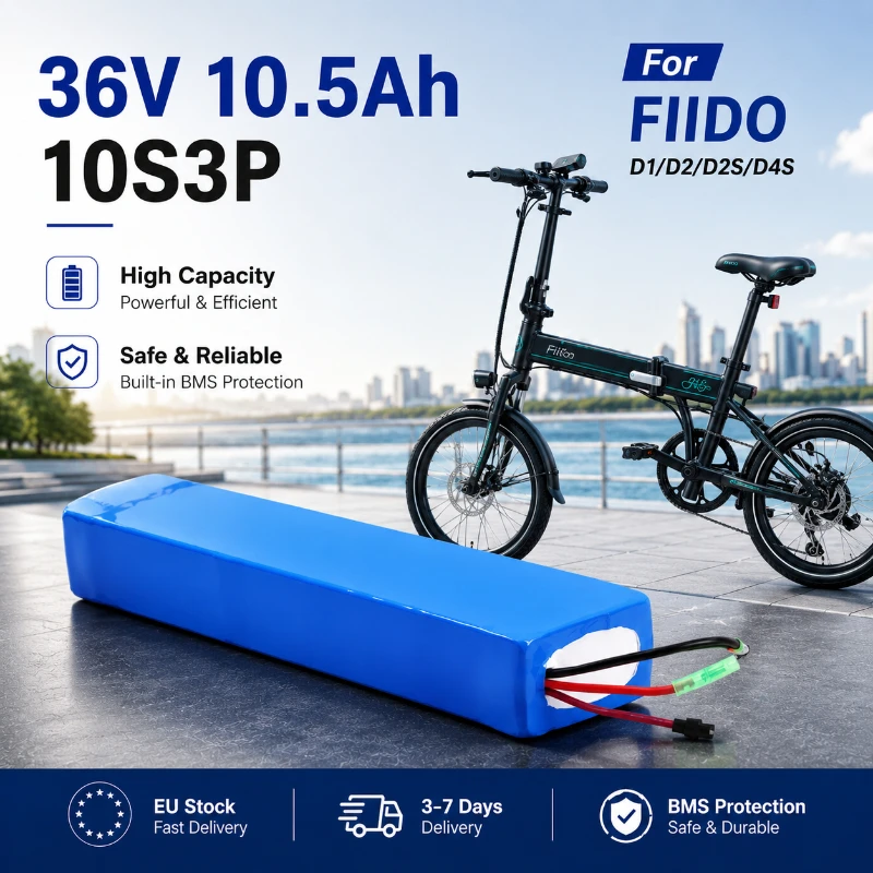 36V 7,8/10,5/14Ah 18650 Lithium-Akku 10S3P Langstrecken-Akku Kompatibel mit FIIDO D1 D2 D2S D4S Faltbares Elektrofahrrad Ersatzakku EU-Lager Schneller Versand