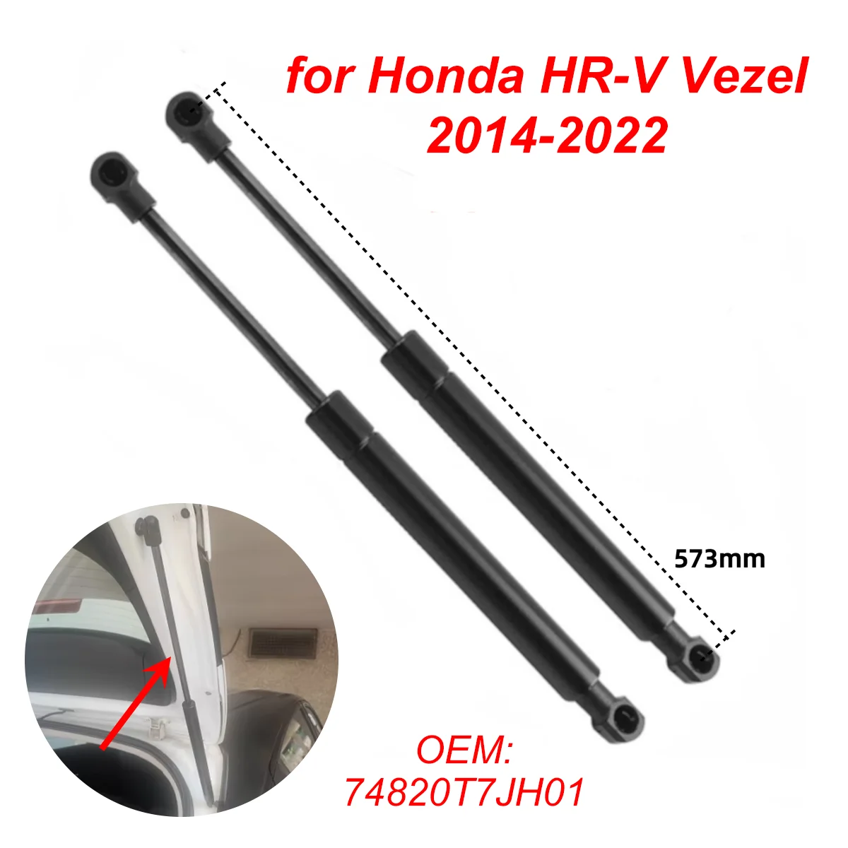 2Pcs 74820T7JH01 Car Rear Trunk Boot Tailgate Gas Struts Lift Support Rods for Honda HR-V HRV Vezel 2014-2022