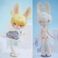 UFdoll Animal Body Cute 1/12BJD Doll Body Meow Rabbit Rabbit Similar To Ob11 Body Can Be Inserted Into GSC Replacement Hair