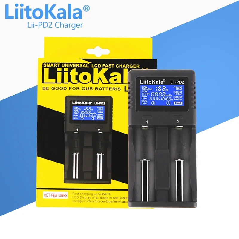 LiitoKala lii-202 lii-402 lii-S2 lii-M4 lii-PD4 Lii-PD2 Lii-PL2 3.7V 18650  21700 18350 26650 14500 16340 battery smart charger