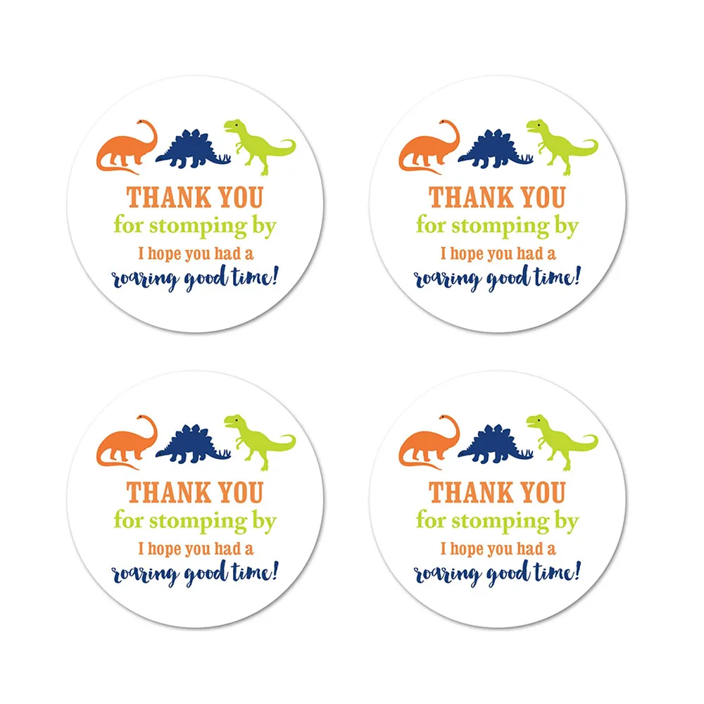 

Dinosaur Thank You Labels - Birthday Favor Stickers