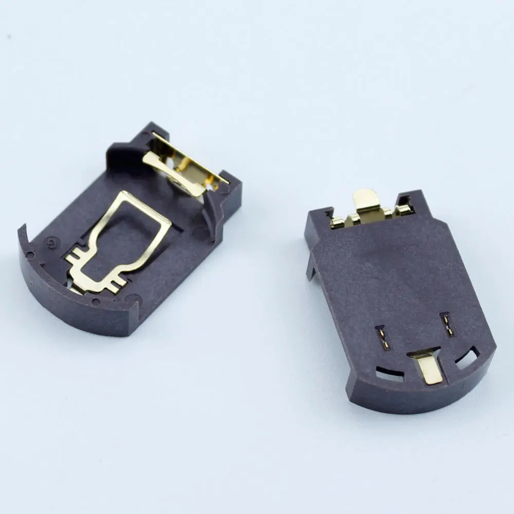 BS-8 Gold Plated Button Battery Holder CR2032 CR2025 Horizontal High Temperature and Environmental Protection Battery Holder Box