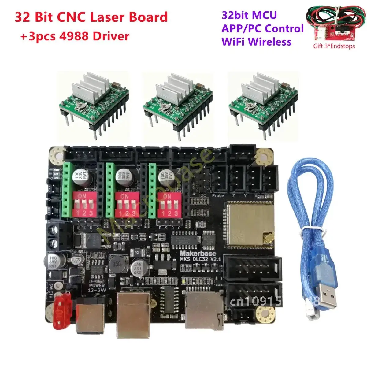 MKS DLC32 2209 CNC shield controller GRBL expansion board support TMC2208 A4988 DRV8825 TB6600 3d machine cnc laser router parts