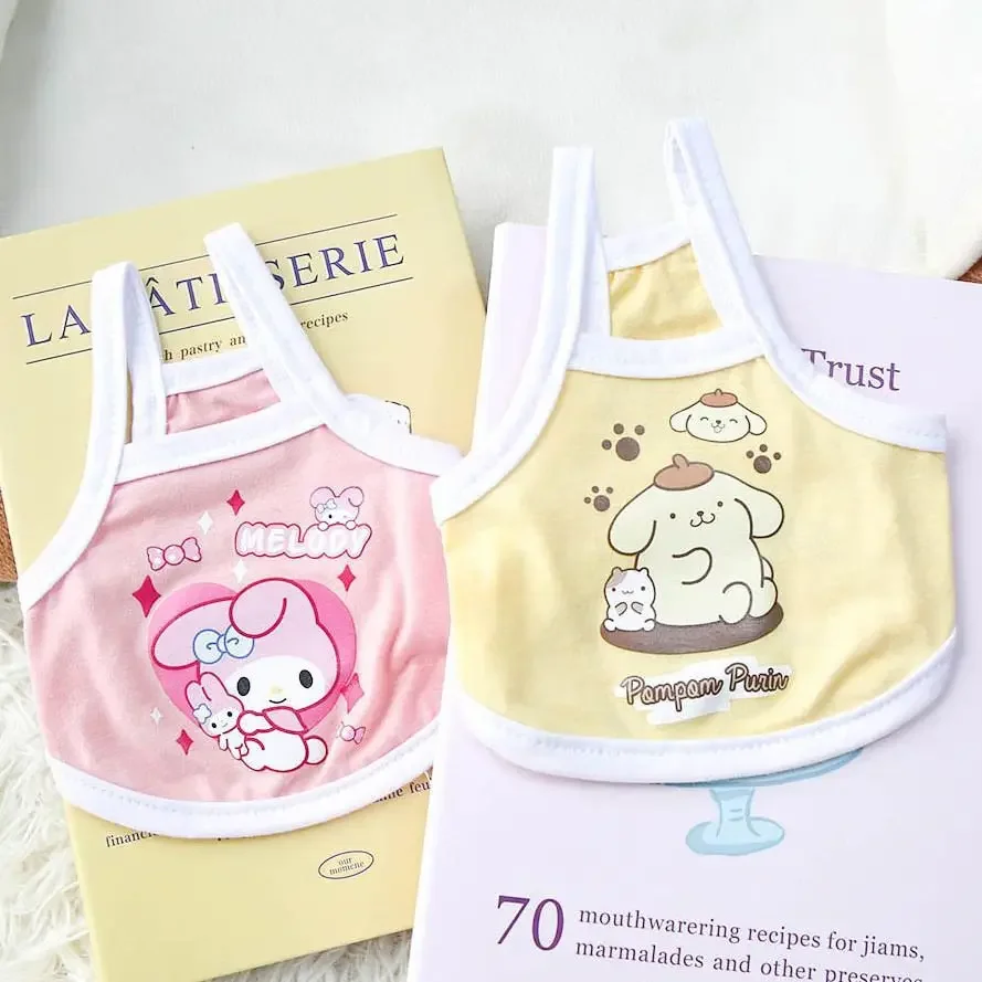 

New Sanrio My Melody Pet Clothes Kawaii Cinnamoroll Original Cat Dog Spring Summer Clothes Thin Warm Vest Anti-hair Loss Gift