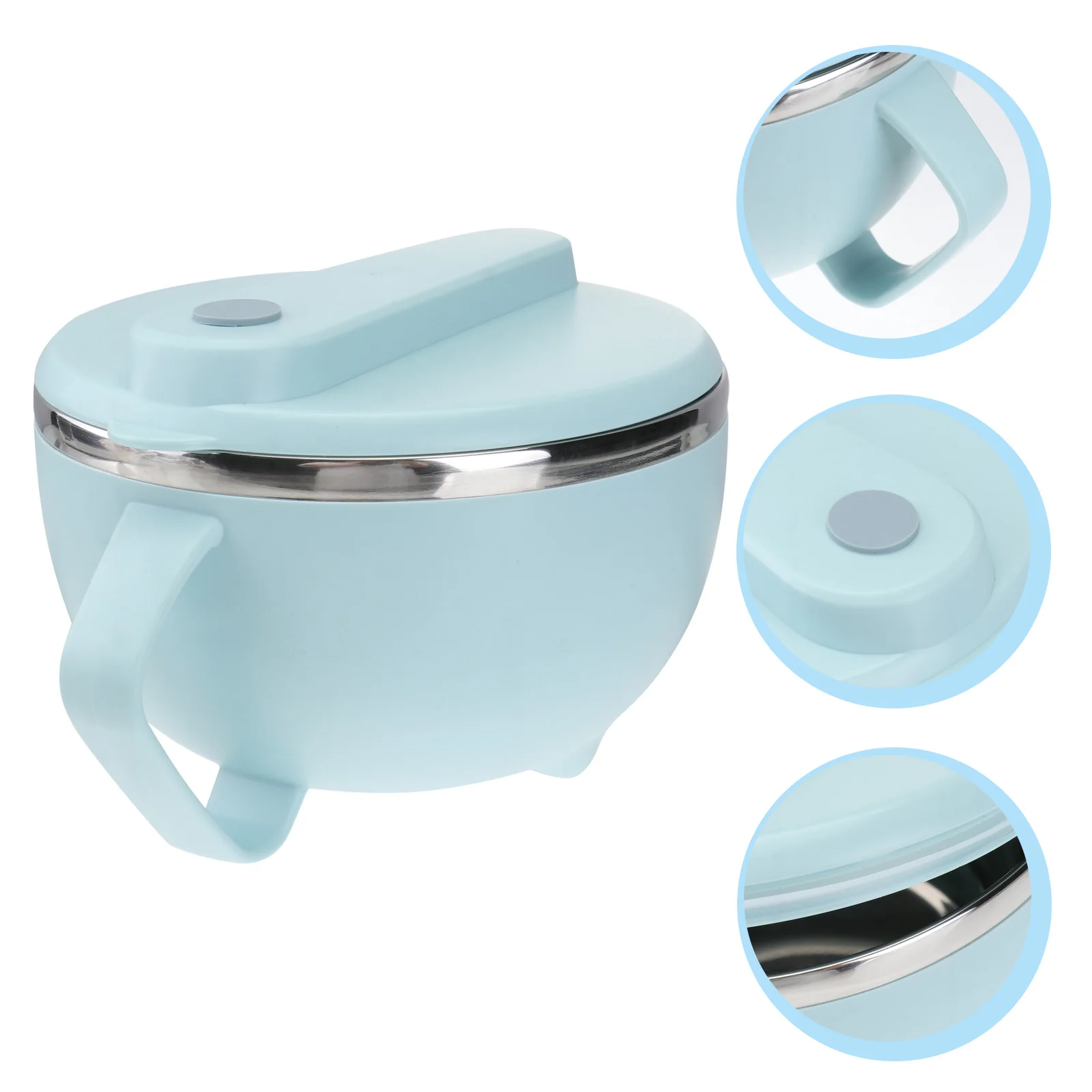 

Instant Noodle Bowl Household Tableware Noodles Container Blue Stainless Steel