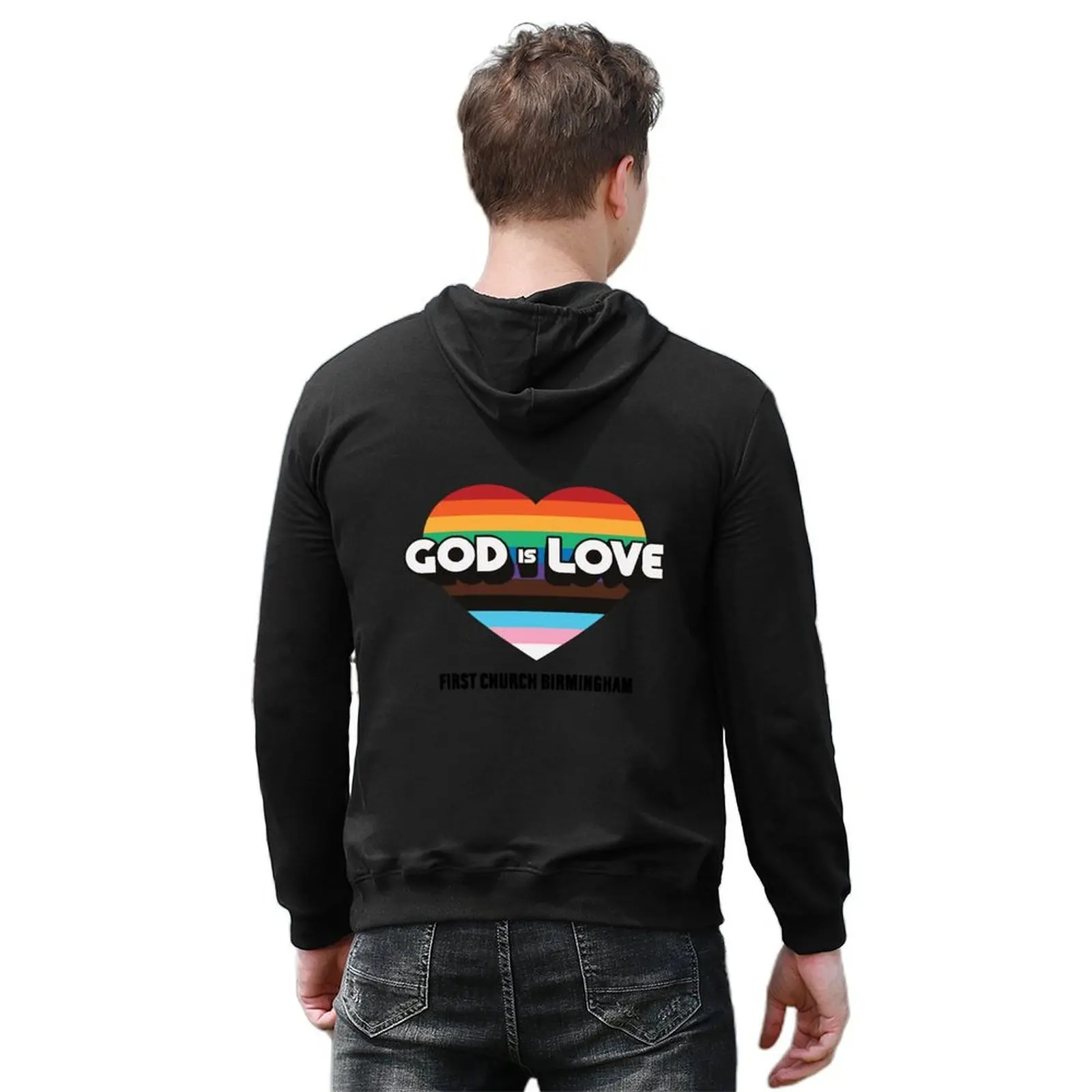 God is Love 2022 الكنيسة الأولى برمنغهام هوديي الملابس الجمالية ملابس رجالي ملابس أنيمي هوديي الرسم