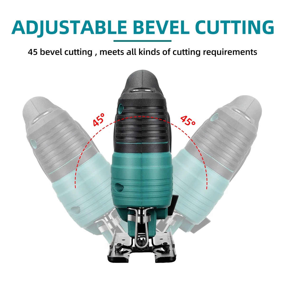 Drillpro-Scie sauteuse électrique sans balais, 2900 tr/min, 65mm, 18V, lame réglable, outil électrique LED pour batterie Makita 18V