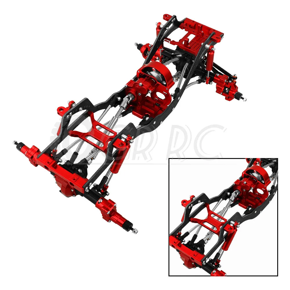 Metal DIY Upgraded with SCX10 I II Capra Axles Gearbox Links 4x4 RC Car Chassis Empty Frame for SCX10 1/10 RC Crawler Car Parts