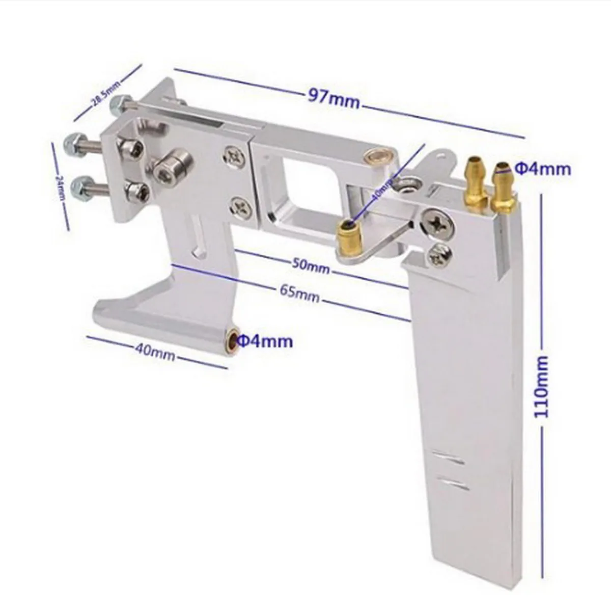 Aluminum 4mm x 110mm Dual Water Rudder 4mm Strut And Rudder Assembly for RC Brushless Electric Boat