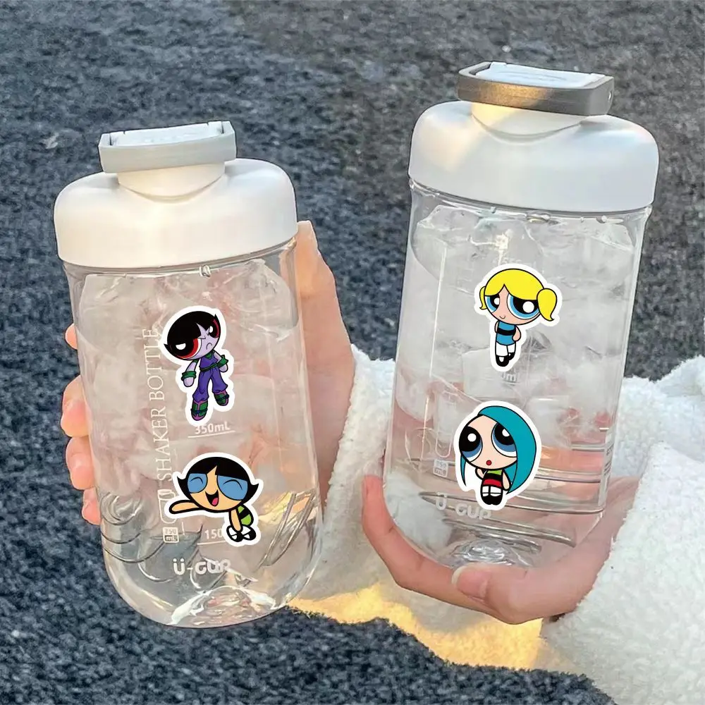 60 قطعة ملصقات شخصية الفتيات Powerpuff كتيب Kawaii الفتيات ملصقات مقاومة للماء ذاتية الصنع حقيبة كوب ماء غرفة نوم حلية S
