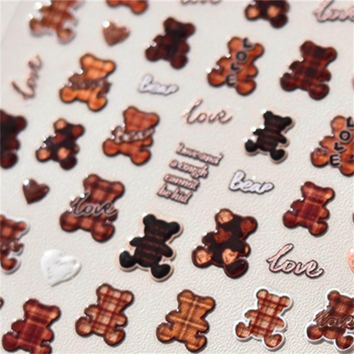 1 pz 5D Jelly Bear Nail adesivi Kawaii cartone animato giapponese animali marroni autoadesivi Nail Art decalcomanie decorazioni accessori fai da te