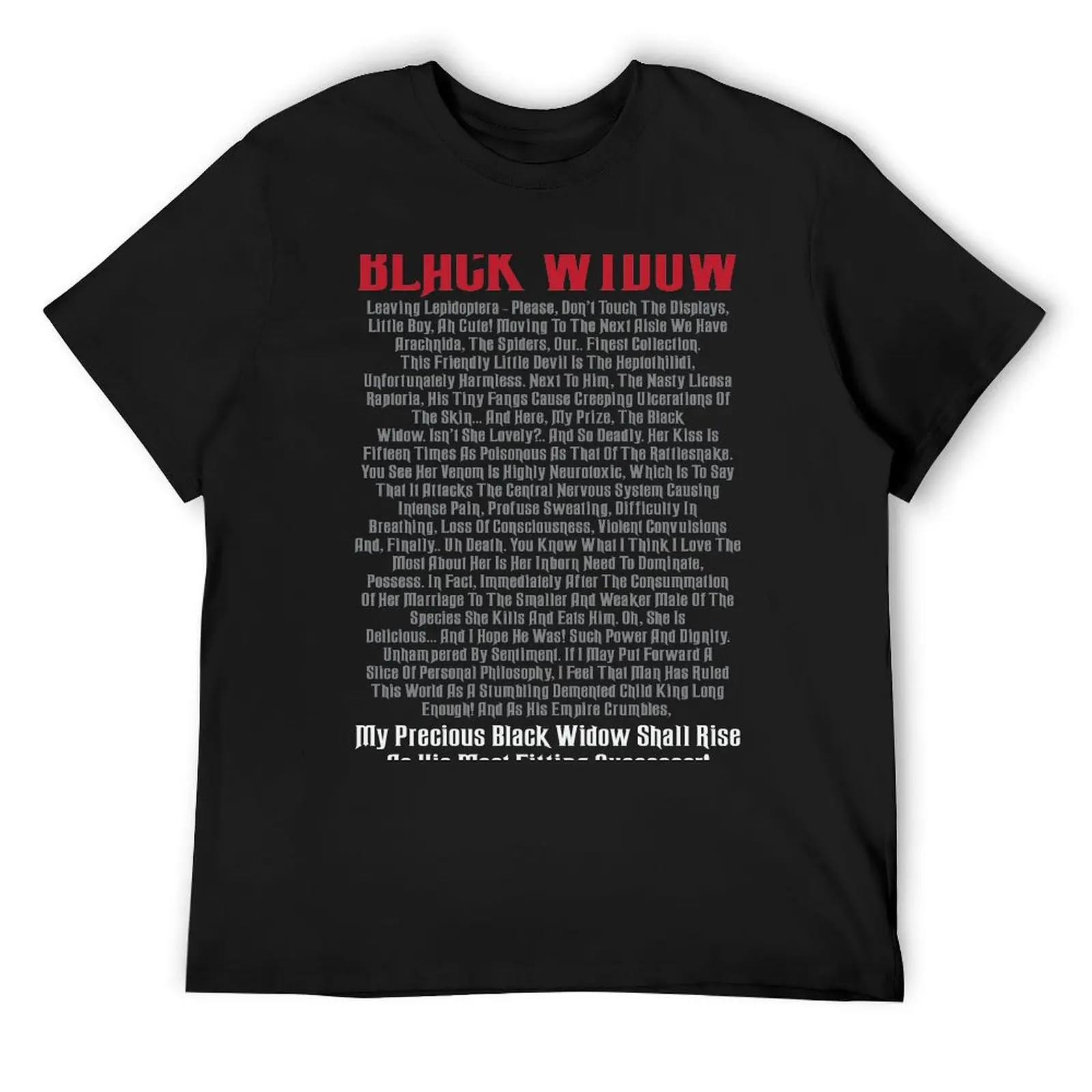 The Black Widow T-Shirt customs graphics Aesthetic clothing cute tops t shirts men