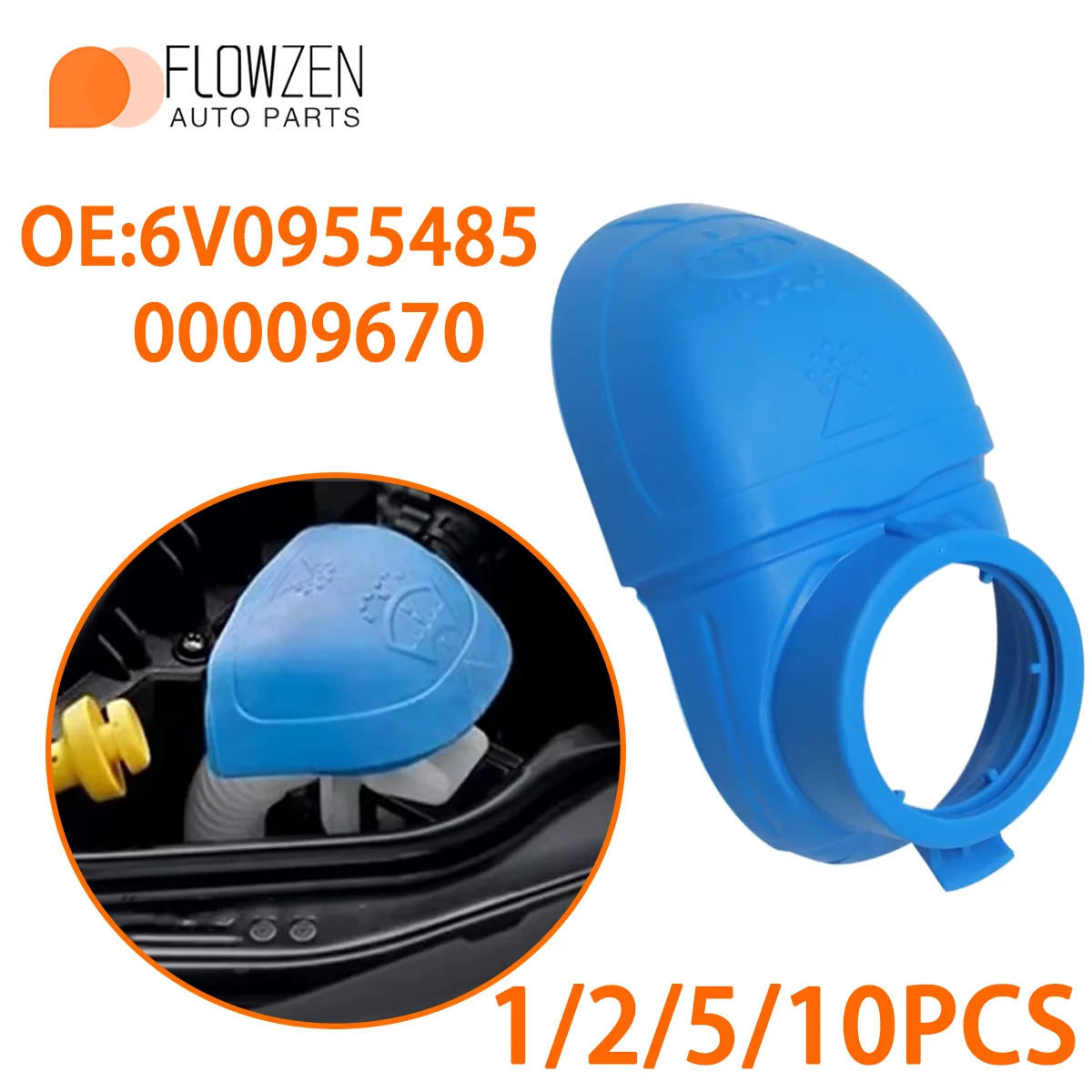 

Автомобильный стеклоочиститель, резервуар для жидкости для омывателя, крышка бака, подходит для VW SKODA 6V0955485 00009670, автомобильные аксессуары