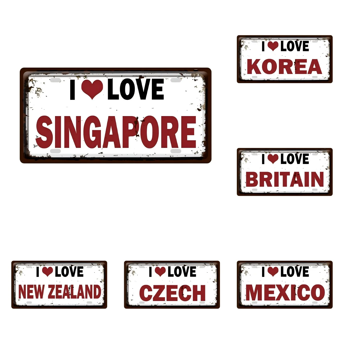 Letrero Metálico HD, Placa Decorativa Vintage 'I Love Country', Arte de Pared Metálico, Decoración Retro de Orgullo Nacional para Bar o Cuarto de Hombre, Patriótico