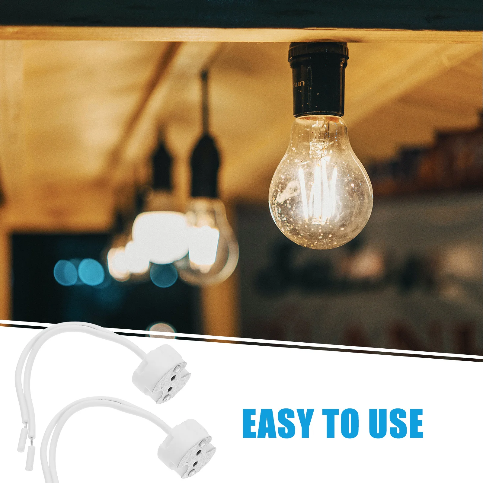 

10Pcs Round Ceramic Lamp Holder Compatible .3 Gu5.3 Mr16 Base Silicone Wire for Landscape Lighting Lamp Socket Replacement