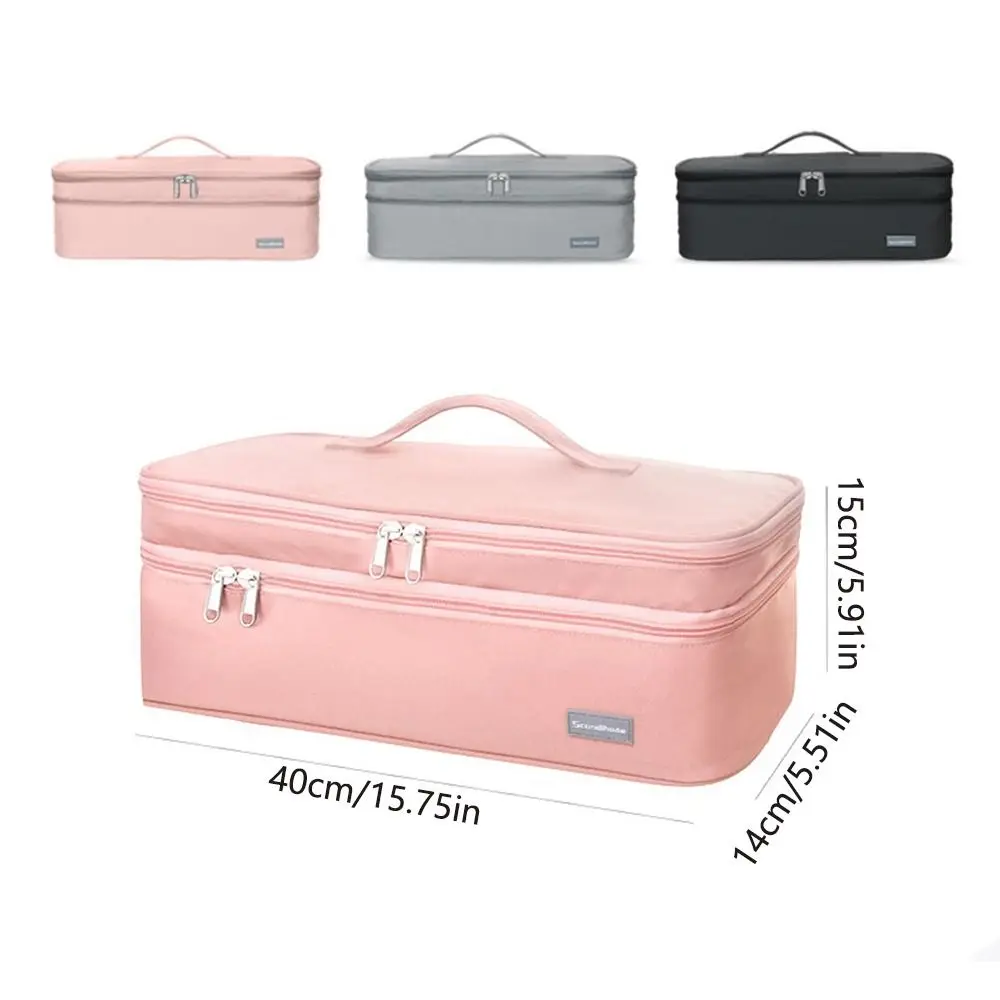 2 Layers Large Capacity Hair Dryer Storage Bag Multi Compartment Portable Curling Iron Handheld Carry Case