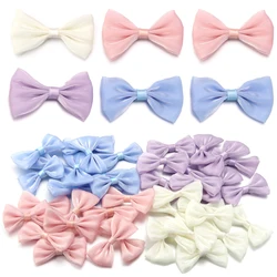 10pcs/lot Pearl Yarn Satin Ribbon Bows Solid Color Small Size Bow Tie For Handmade Hairclip Decoration DIY Wedding Party Deco