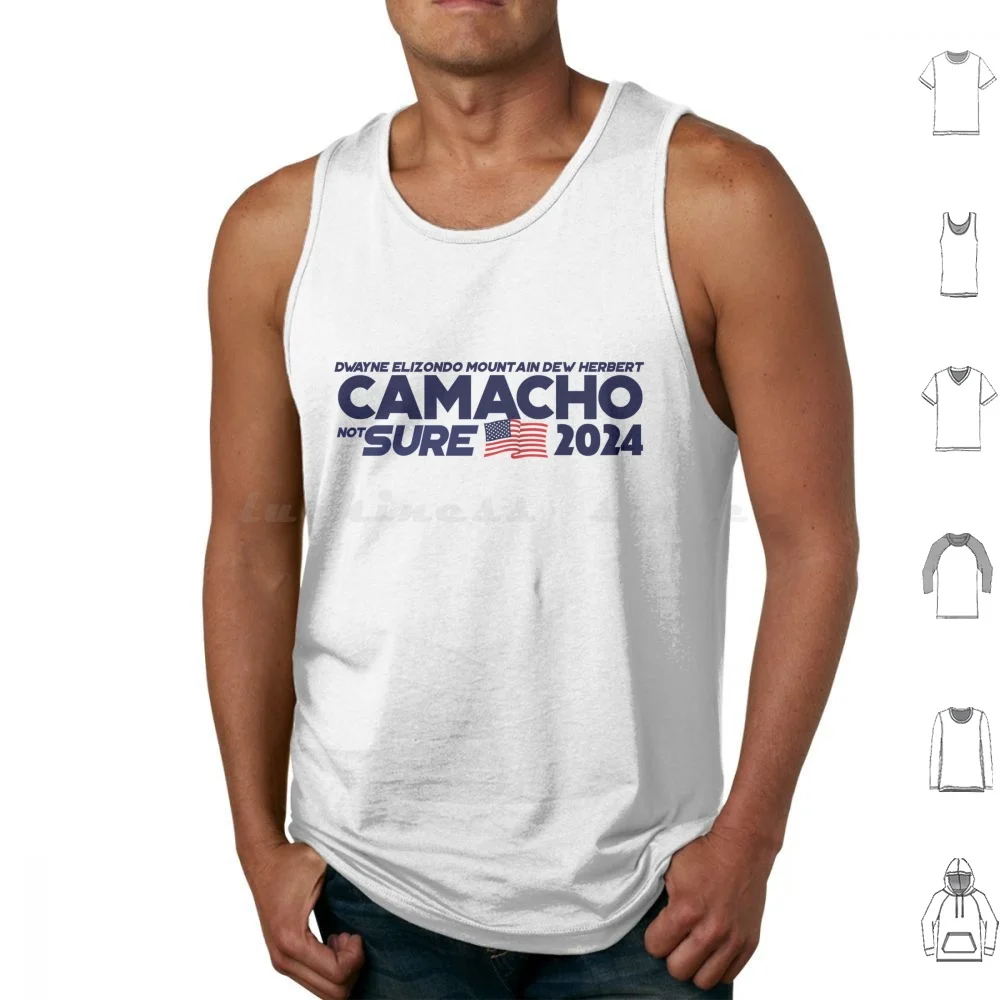 Camacho 2024 camisetas sin mangas chaleco sin mangas Camacho para presidente idiocracia no seguro Dwayne Elizondo montaña rocío Herbert Camacho