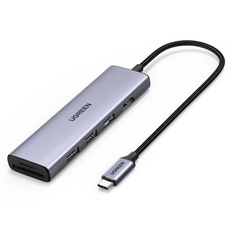 

UGREEN 6-in-1USB C to USB Hub 4K@60Hz Adapter with 3 USB 3.0 Ports SD/TF Card Reader Multiport Dongle Type C Adapter