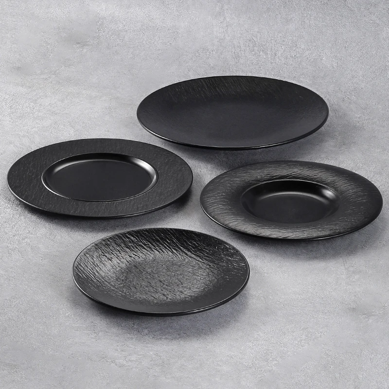 1pcs MELAMINE Disc Fruit Plate Saucer Kitchen Board Dessert Meal Plate Cutlery Set Service Cake Dish Dinner Plates for Food