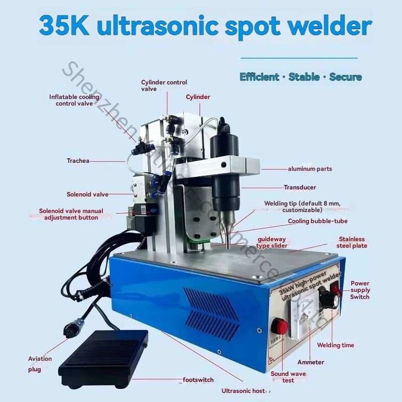 110v 220v Ultrasonic Spot Welding Machine Spot Welder Webbing Ear Strap Cake Fruit Plastic Box Positioning Point Melting Machine