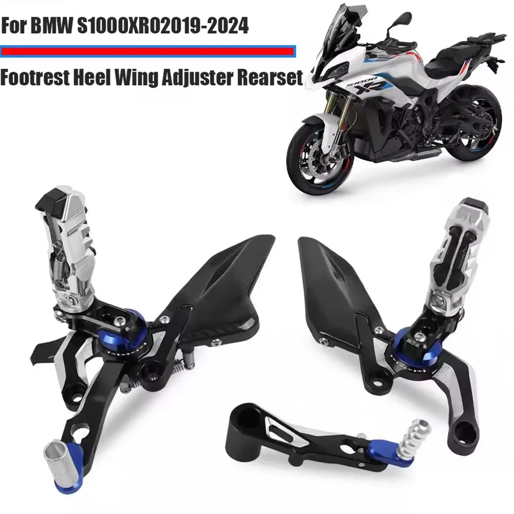 

For BMW S1000XR S 1000 XR S1000 XR 2019-2024 Motorcycle Footpeg Rear Set Foot Pegs Pedal Footrest Heel Wing Adjuster Rearset