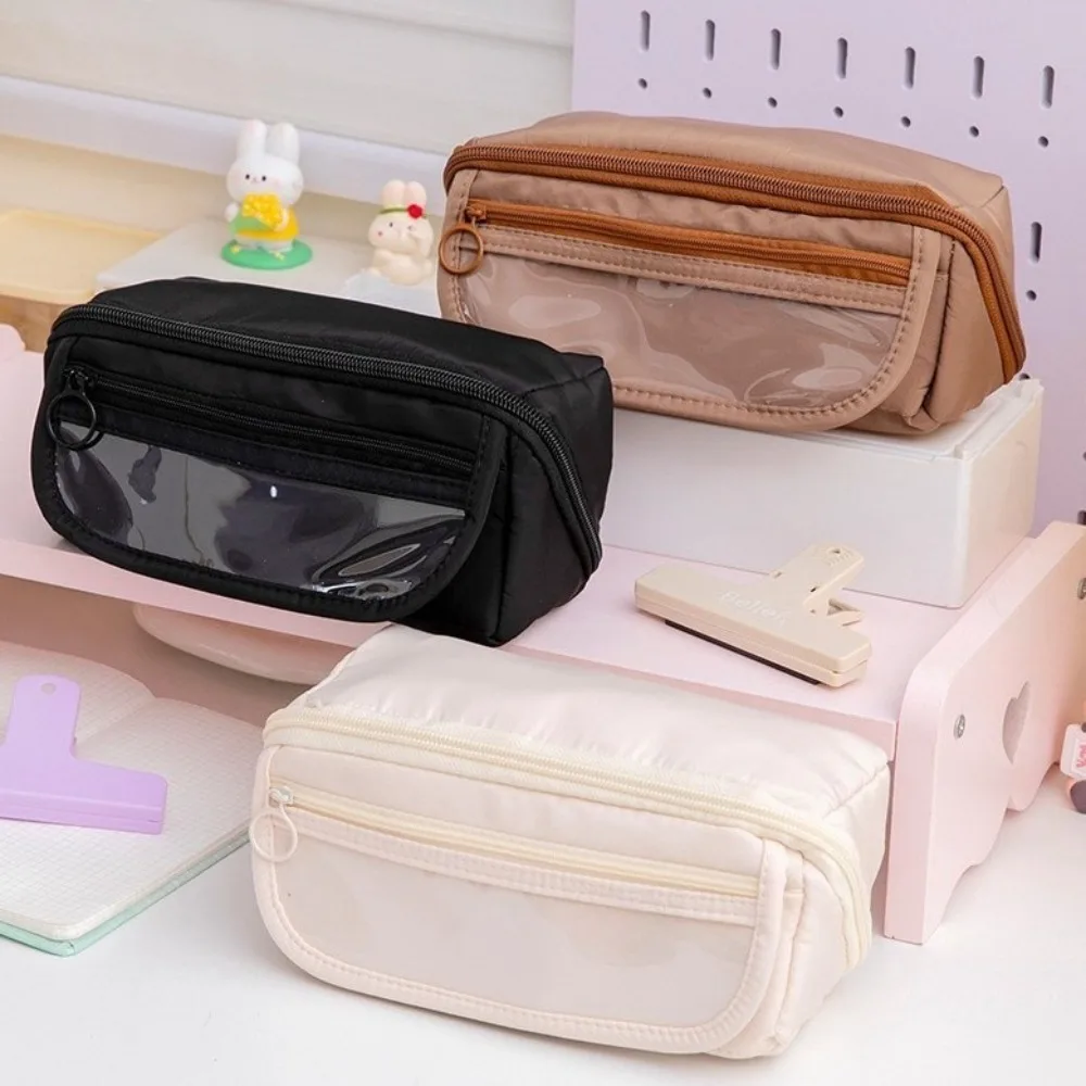 Prism Shape Large Capacity Pencil Case Ten layers Cute Stationary Pen Storage Bag Durable Portable Korean Pen Pencil Bag