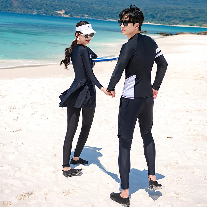 Wisuwore Korean Diving Suit Female Couple Long Sleeved Jellyfish Swimsuit Split Sun Protection Pants Snorkeling Set Slimming Off