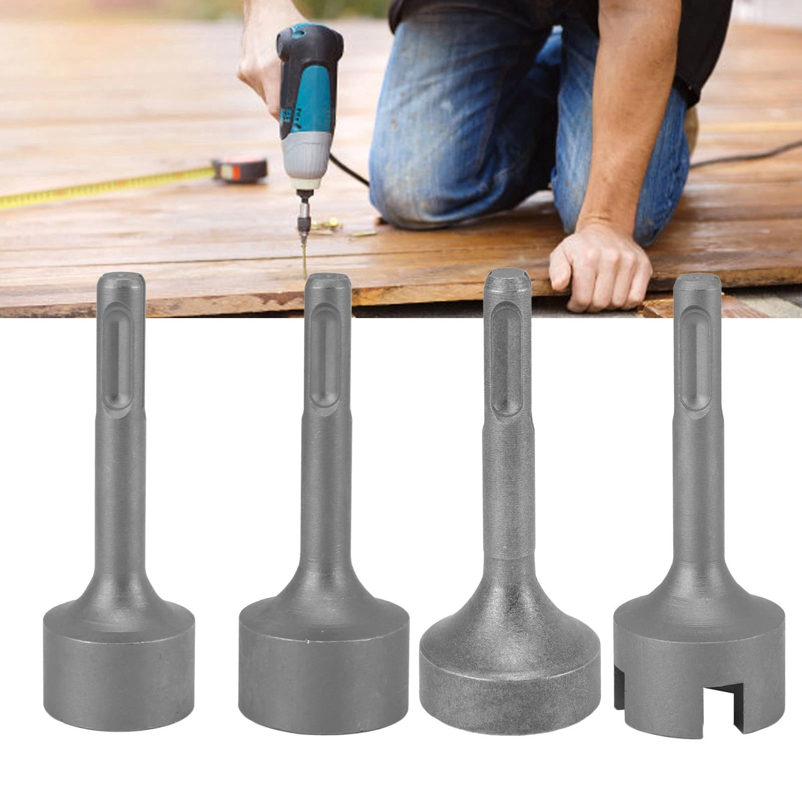 Ground Rod Driver Bits Socket Steel Easy Install Sturdy Light Weight Drill Tools for SDS Plus Hammer Drill Ground Rod Driver