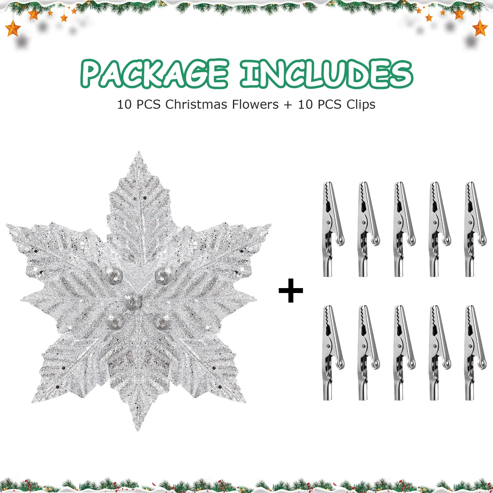 

Artificial Flowers Outdoor Christmas Decorations Decorative Fake for Ornaments Pink