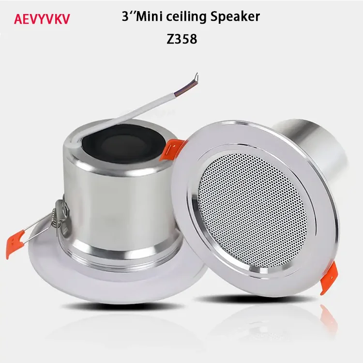 

8Ohm 10W Bathroom Ceiling Speaker Background Music System Moisture-proof Aluminum Can Fashion In-ceiling Speaker Sound Quality