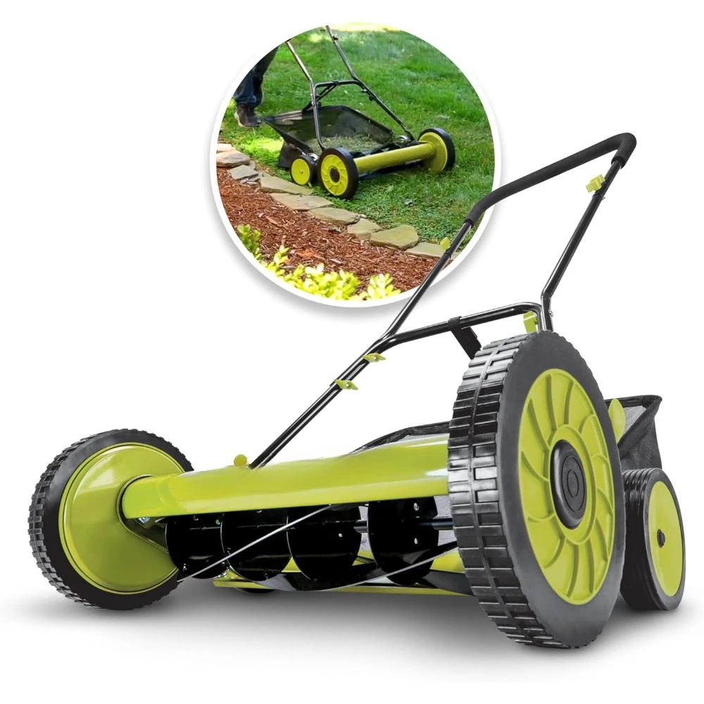 

MJ502M Reel Mower w/ 8.5-Gallon, 9-Position Height Adjustment, Foam Grip, Compact Design, Green, 20-Inch Manual w/Grass Catcher