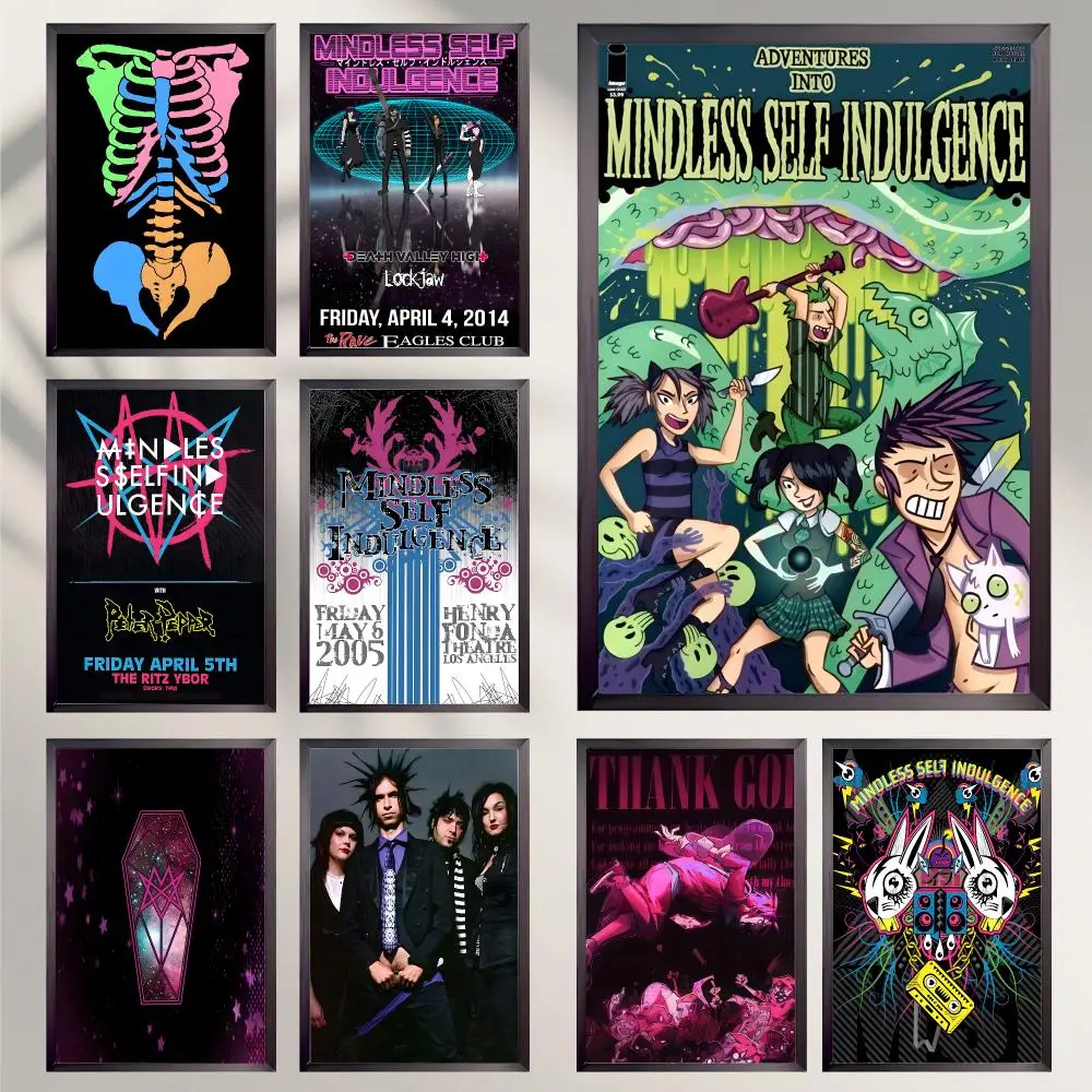 band Mindless Self Indulgence Poster Poster HD Self-Adhesive Art Print Waterproof Wall Decor for Bedroom Living Room Decor Gift