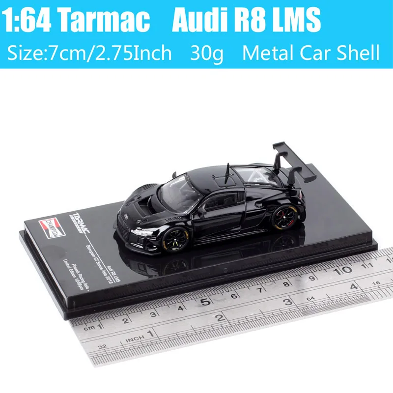 Tarmac Works TW 1/64 Scale Audi R8 LMS Car Model GT Racing Metal Diecasts Toy Vehicles Gold Acrylic Box Thumbnails Collectible