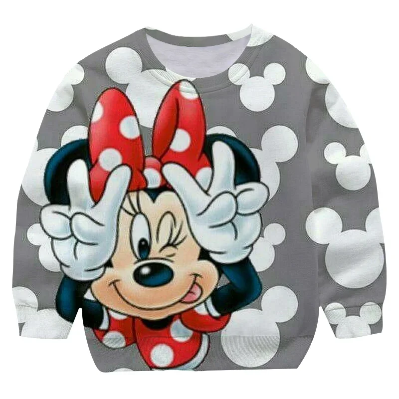 Toddler Baby Girls Mickey Mouse Sweatshirts Kids Boys Long Sleeve Cartoon Minnie Sweatshirts Children Print Cool Print Outerwear