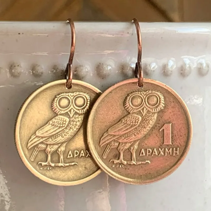Vintage Runde Anhänger-Ohrringe für Damen, Niedliche Goldfarbene Hängeohrringe, Kreative Persönliche Schmuckidee, Geschenke