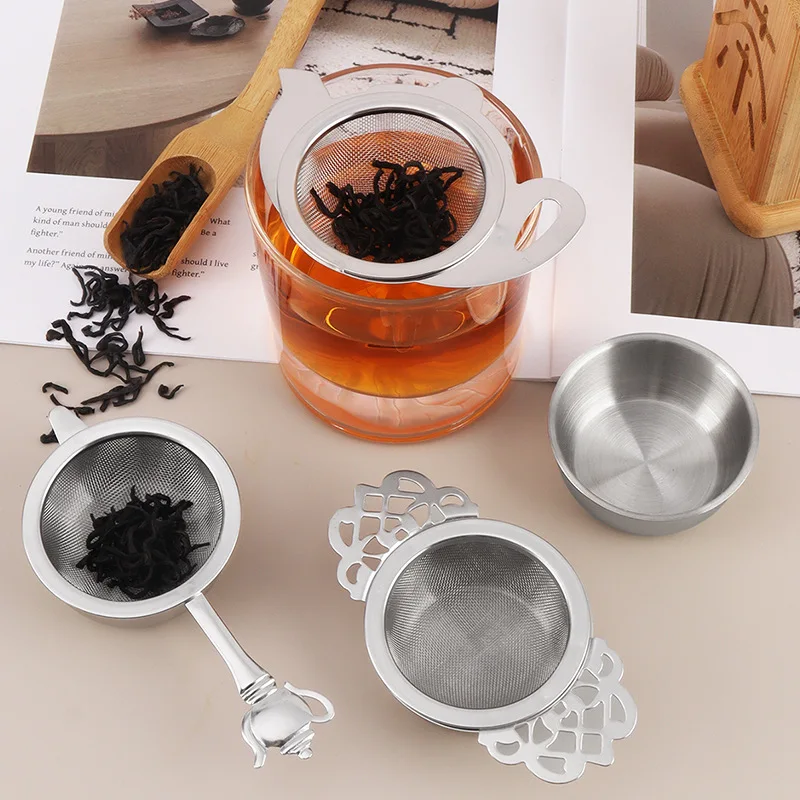 Stainless Steel Tea Filter Household Tea Leak Binaural Lace Leakage Net