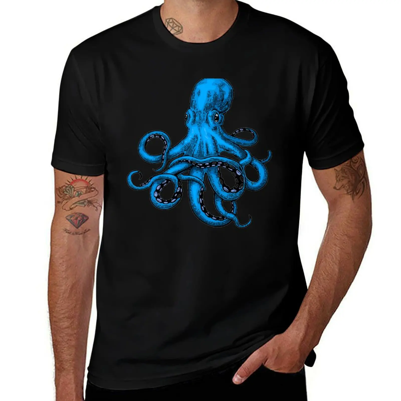 Kraken-Sea Creature-Ocean Life T-Shirt Retro Graphic Print T-Shirt