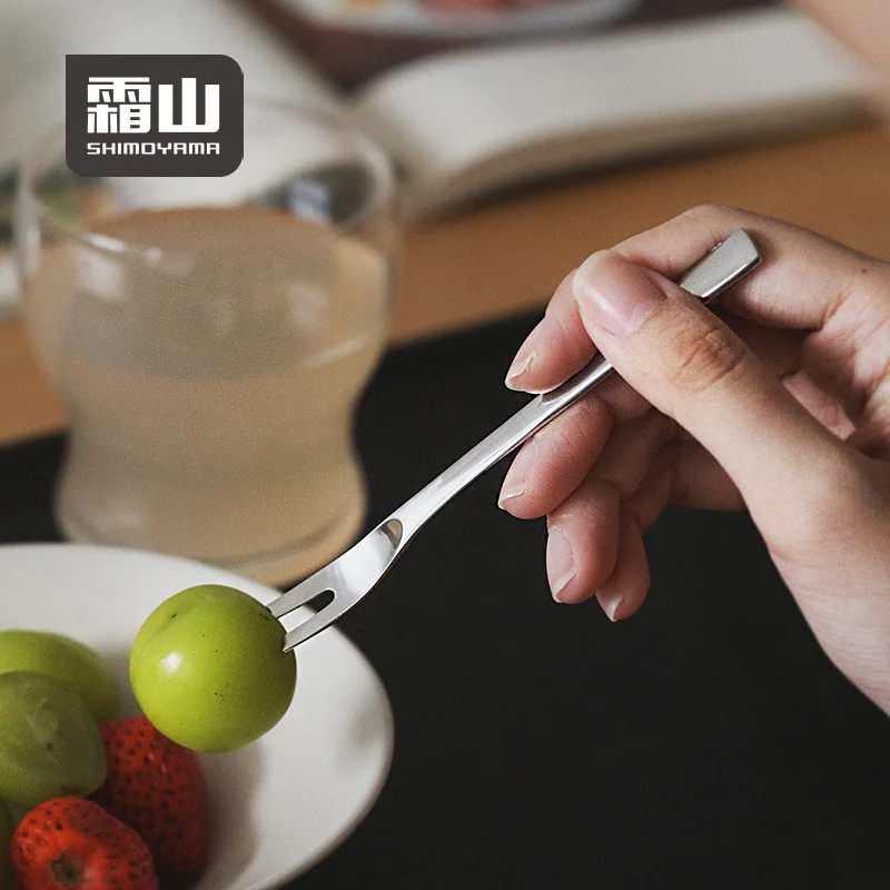 

SHIMOYAMA Dessert Forks Spoons Fruit Forks-Durable Kitchen Matte Polish 304 Stainless Steel Afternoon Tea Kitchenware Set