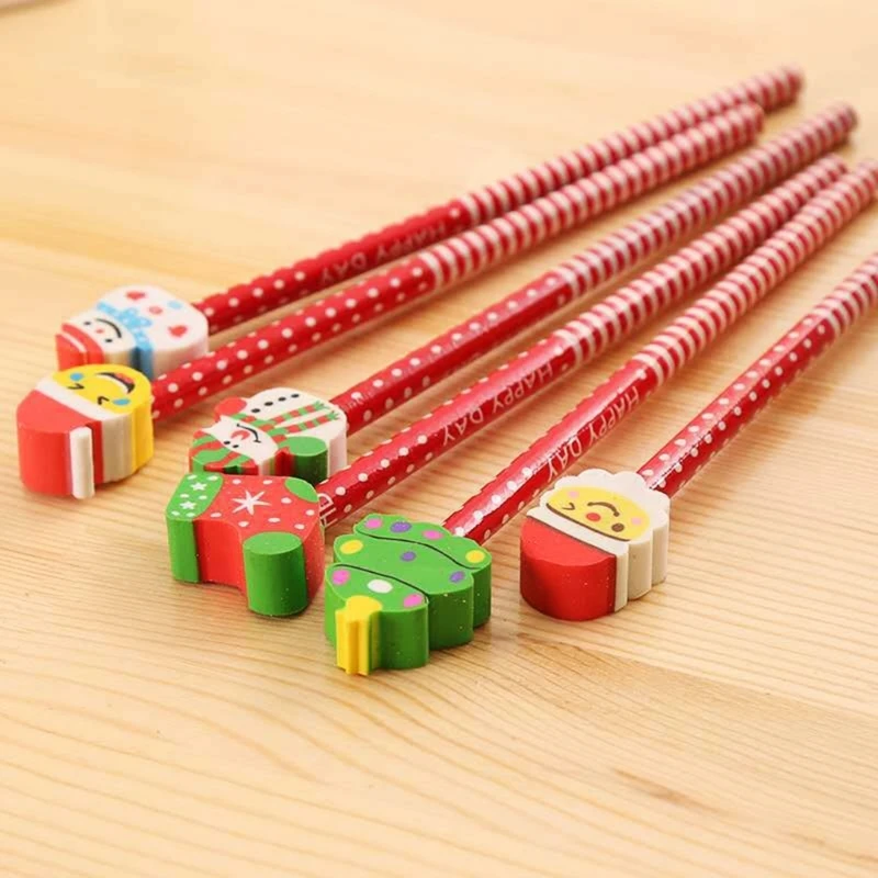 40PCS Christmas Pencil with Erasers Christmas Party Favor Gift Bag Fillers