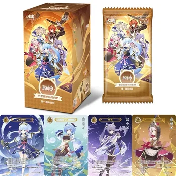 Original Genshin Impact Card Genius Invokation TCG Battle Card Hu Tao Raiden Shogun Anime Charakter Sammlung Karte Kind Spielzeug Geschenk