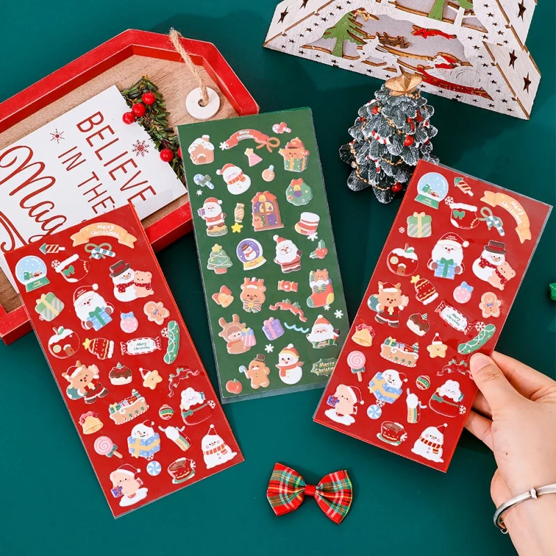 40pcs/lot Kawaii Christmas Santa Claus Snowman Stickers Cute Scrapbooking DIY Diary Decorative Stationery Sticker