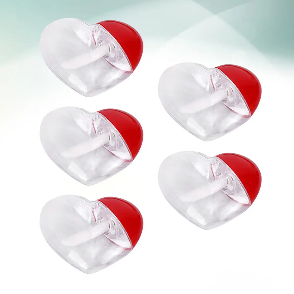 5 contenitori portatili vuoti e ricaricabili a forma di cuore per lucidalabbra, rossetto e mascara da viaggio