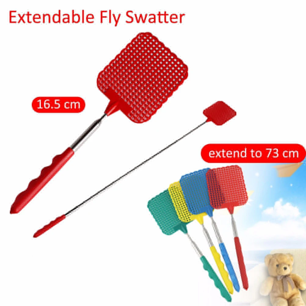 1pc 73cm Fly Swatters Telescopic Extendable Prevent Pest Mosquito Tool Flies Trap Retractable Swatter Home and Garden Supplies