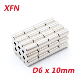 10/20/50/100 PCS Hot Sale Neodymium Round Magnet N52 Standard 6x10mm Super Strong 6x10 Magnetic 6*10 Small Refrigerator Magnets