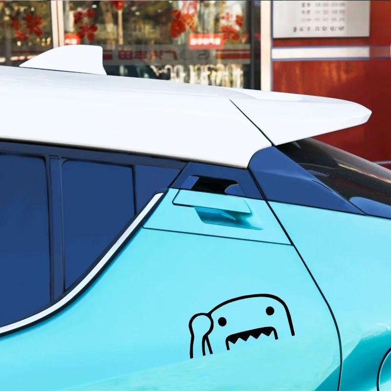 JDM Vinyl Car Sticker - Funny Half-Headed Creature Design, Self-Adhesive, Single Use, Perfect for Car Windows